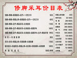 价目表