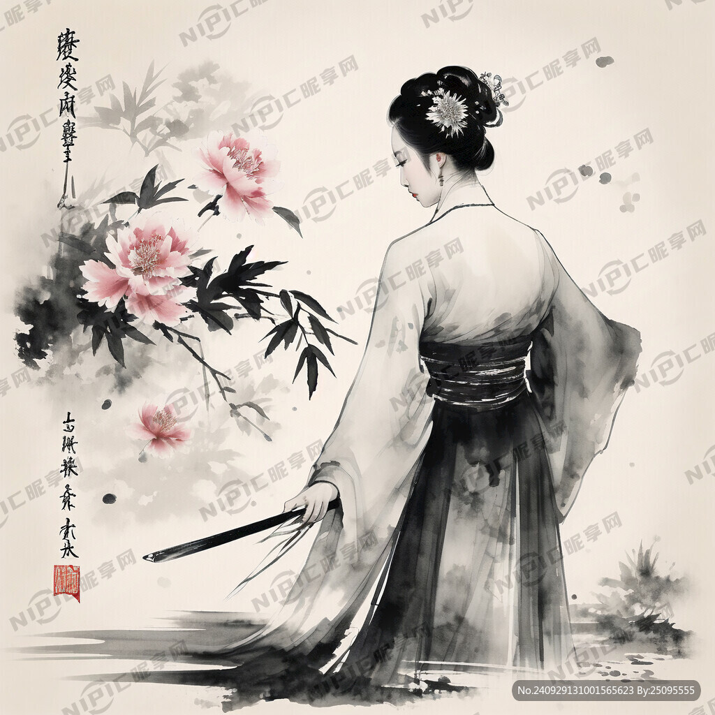 中国风 水墨 淡雅 昆曲牡丹亭