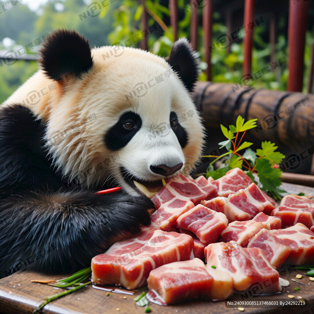 熊猫吃五花肉