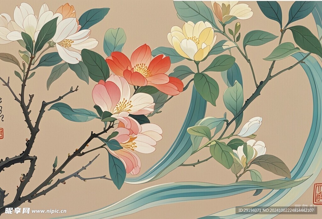 手绘花卉