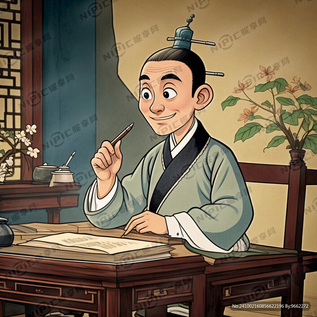 清朝大臣  卡通人物     