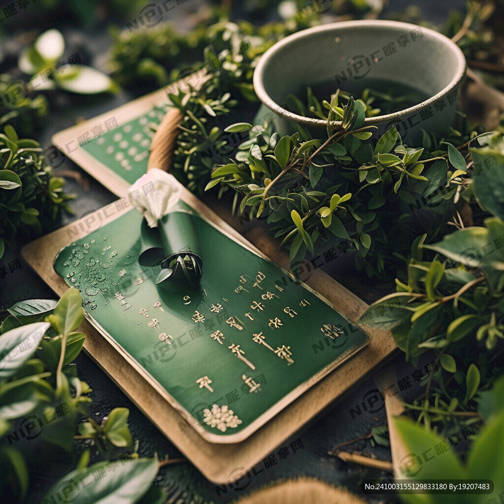 采茶 结业证书模版 绿色