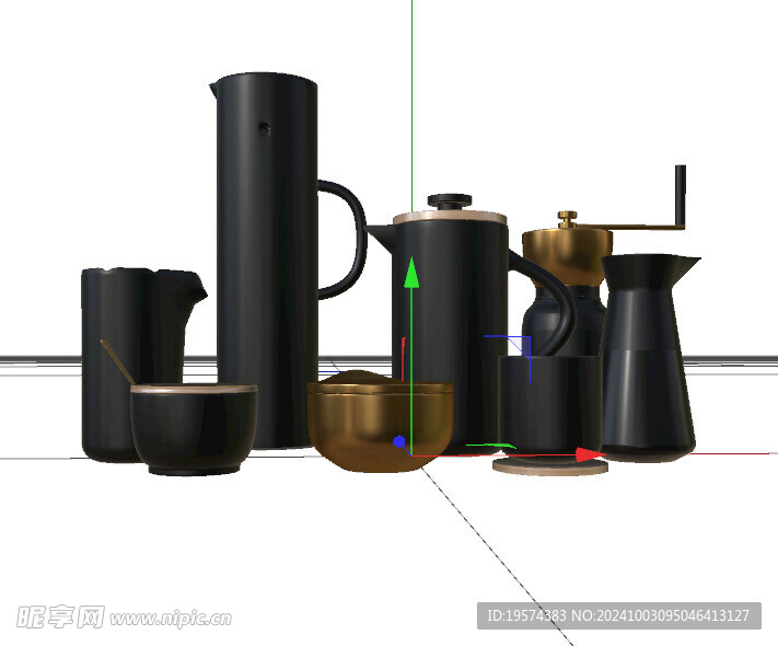 C4D模型 咖啡壶