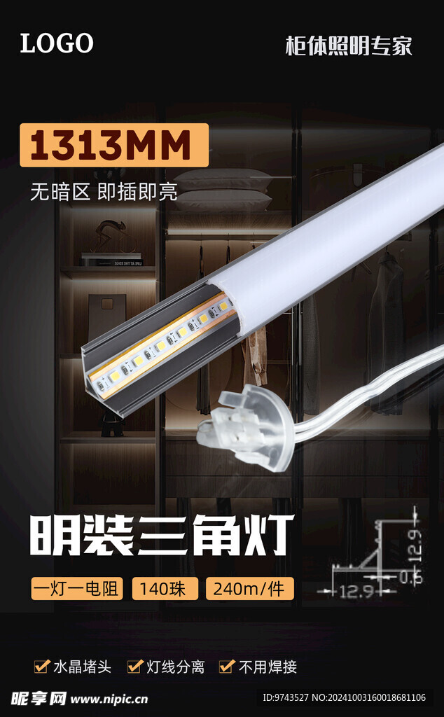 明装橱柜灯海报