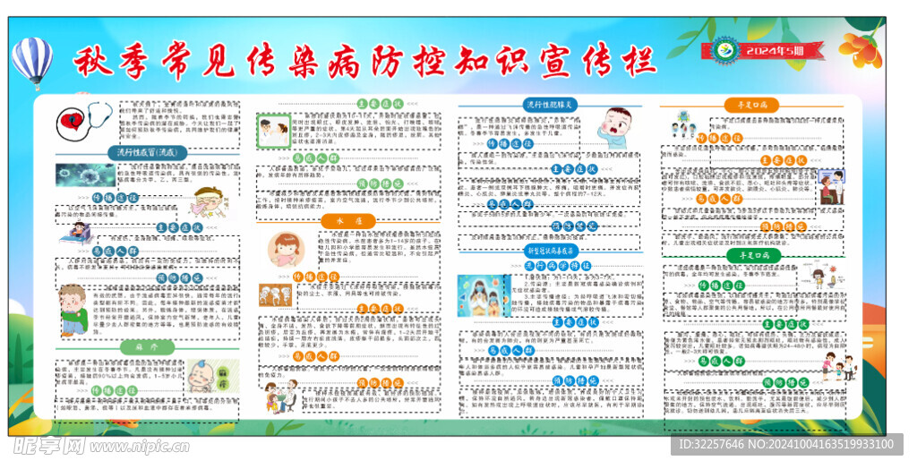 秋季传染病健康宣传栏