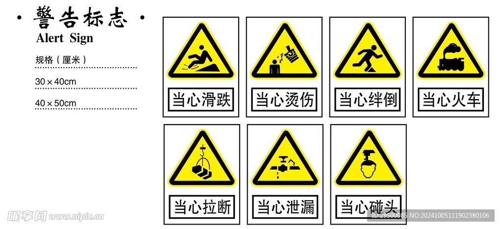 当心滑跌警告标志