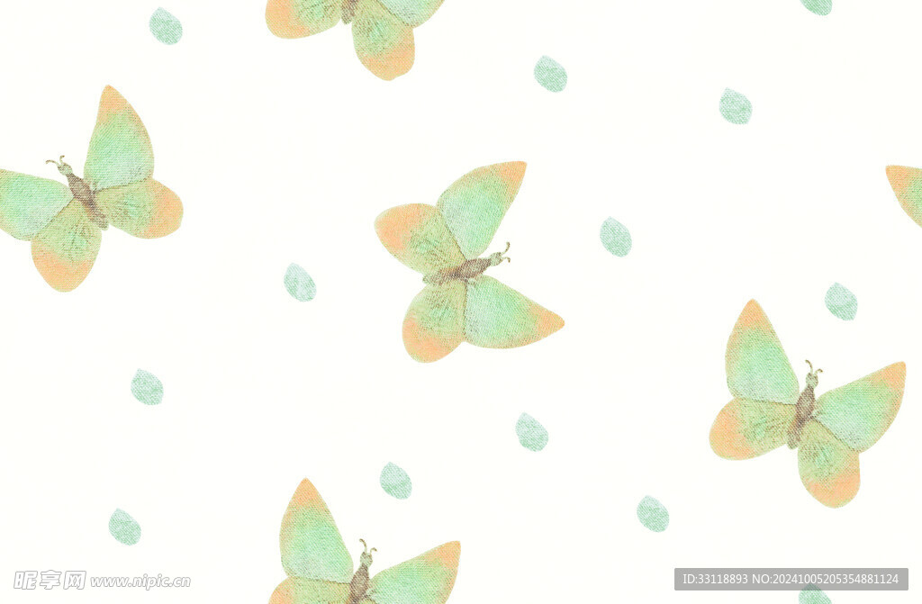 蝴蝶图片 手绘花 数码印花