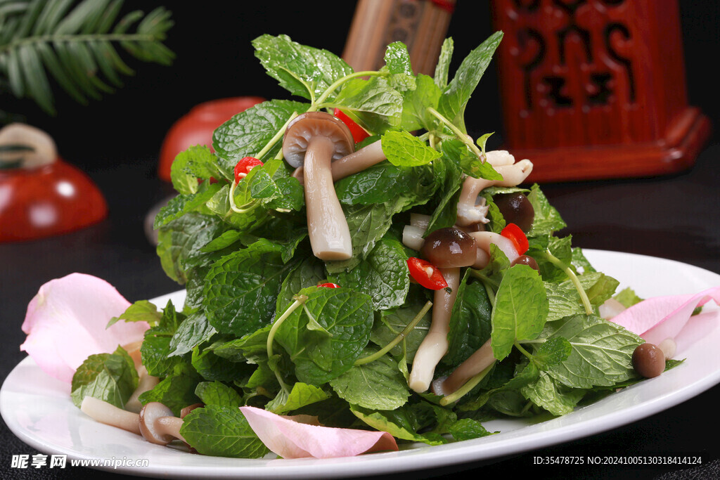 香菜拌蟹味菇