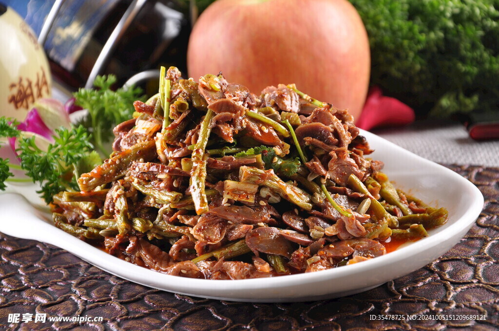 干豇豆拌鸡杂