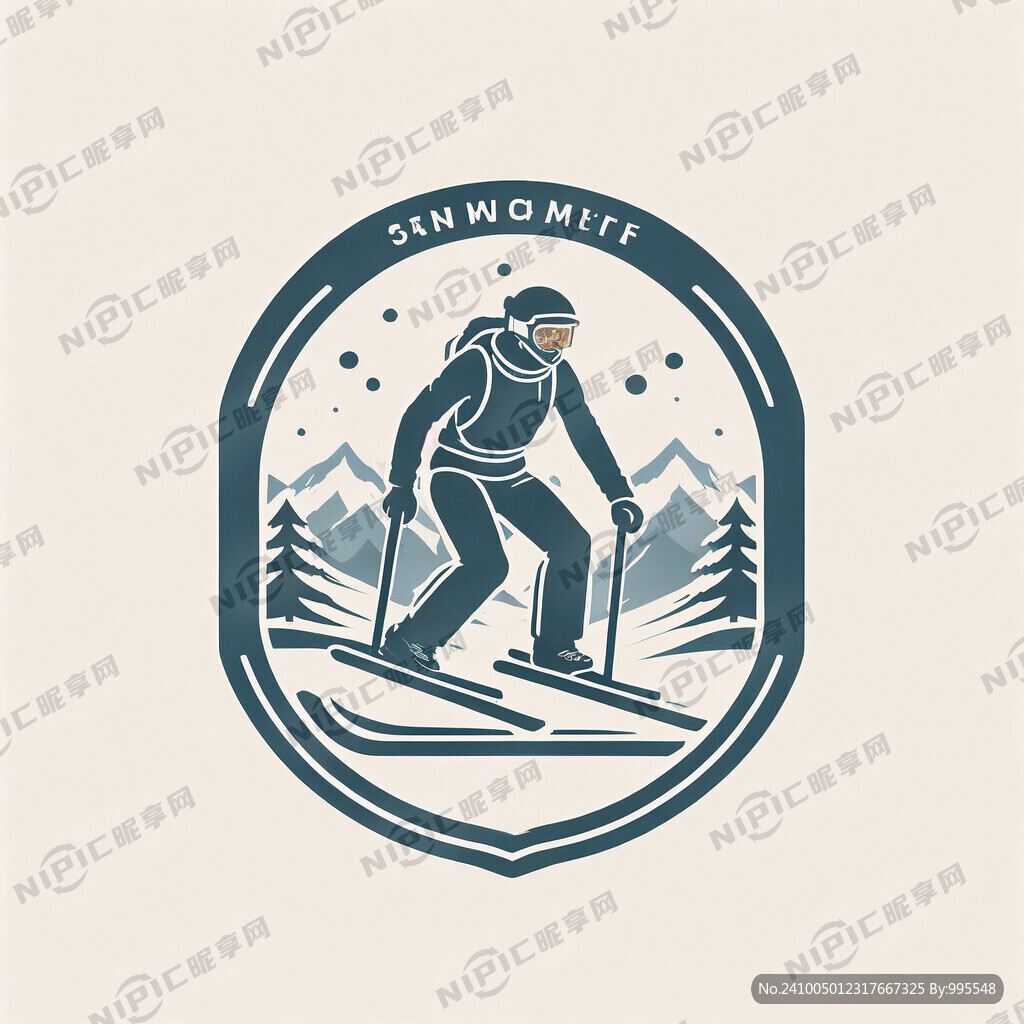 跟滑雪运动项目相关 线条简洁