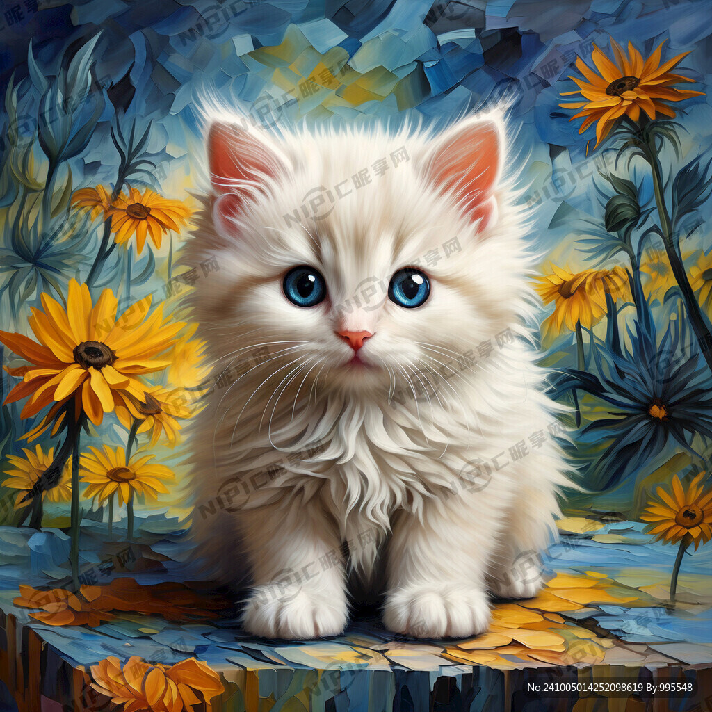 白色的小猫咪