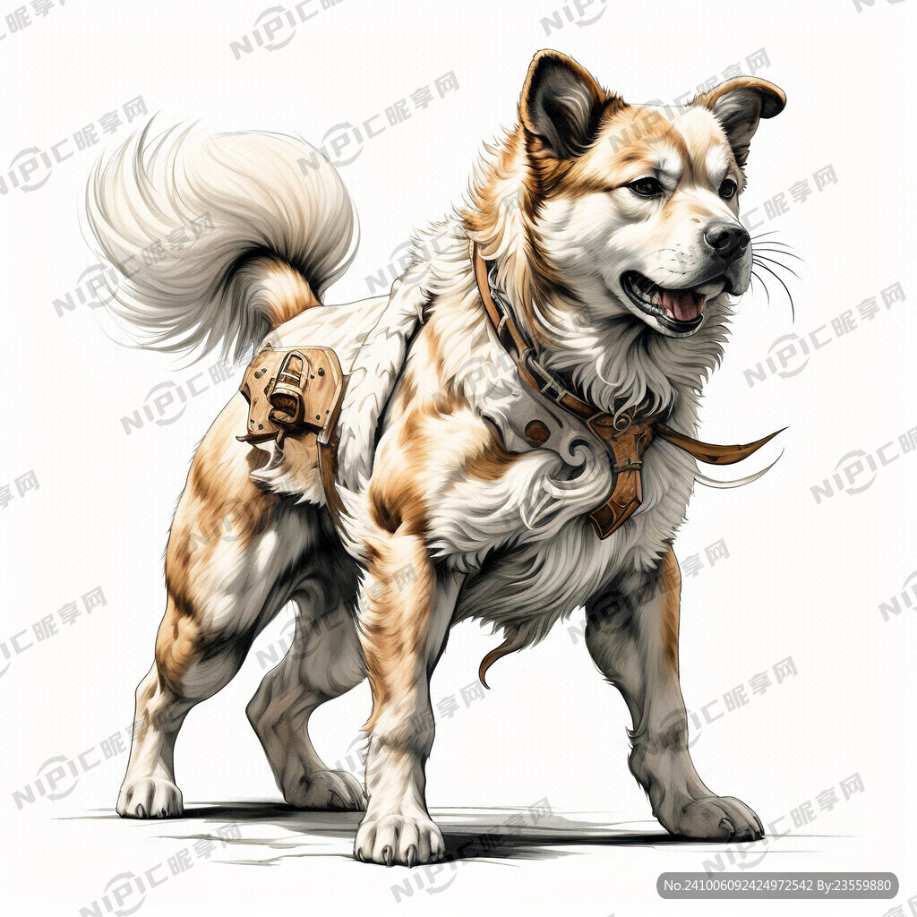 一只 中华田园犬 全身 漂亮