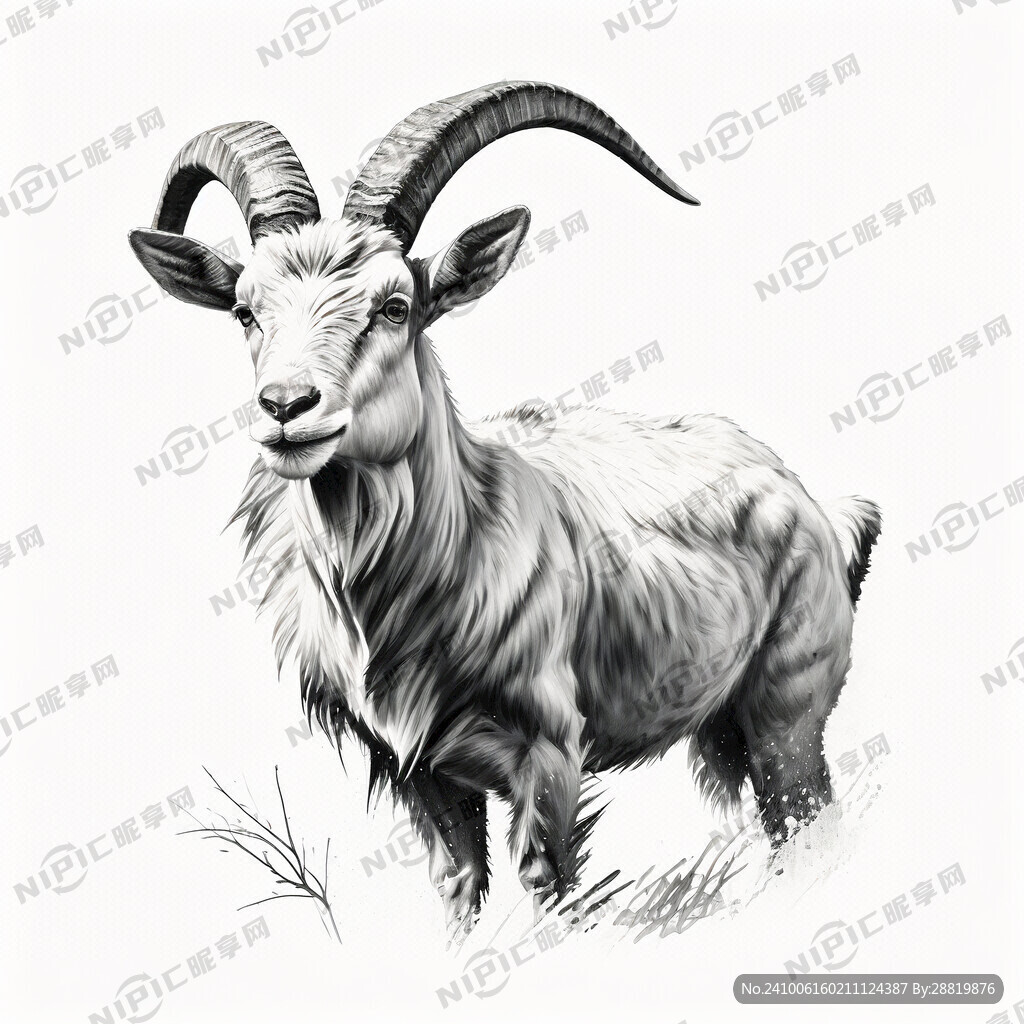 山羊的素描画