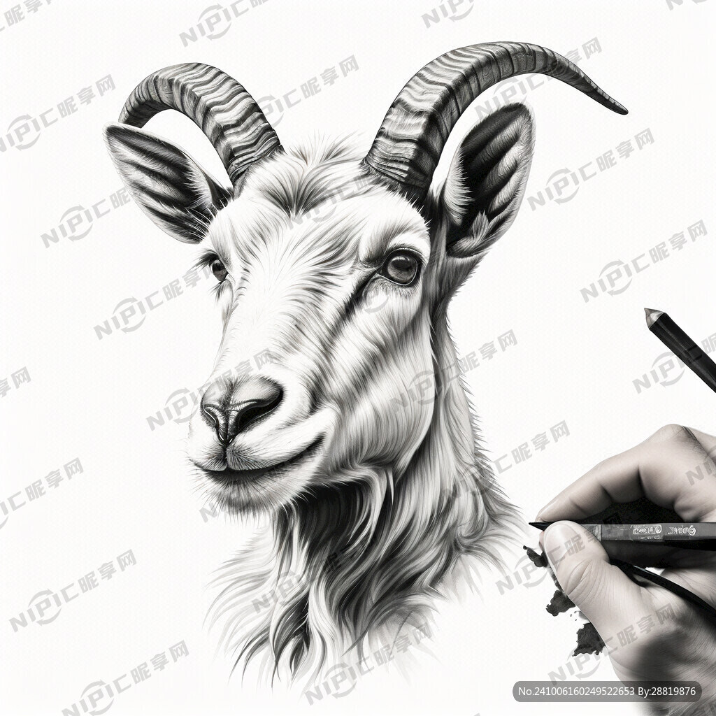 山羊的素描画