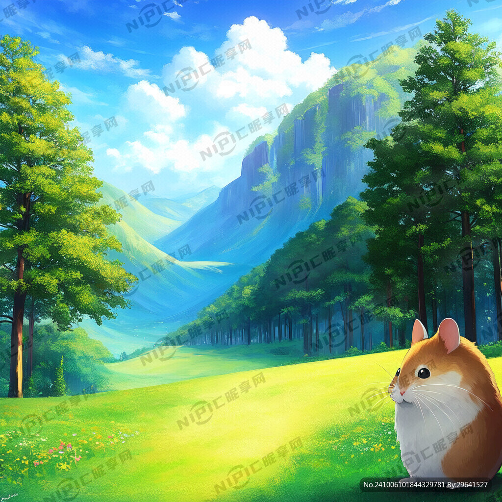二次元 仓鼠 背景 浅色