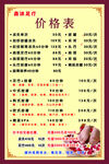 足浴价格表