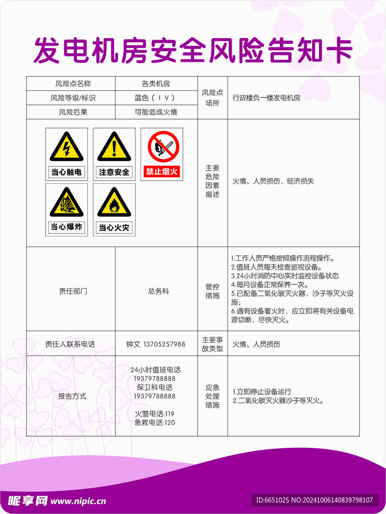 风险告知卡