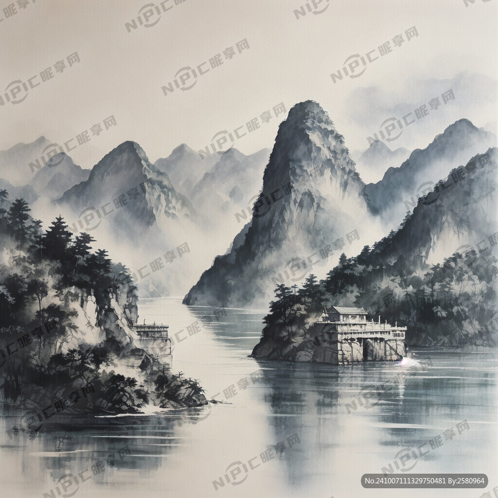 三峡马克笔画