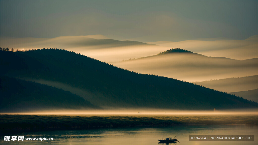 森林湖景