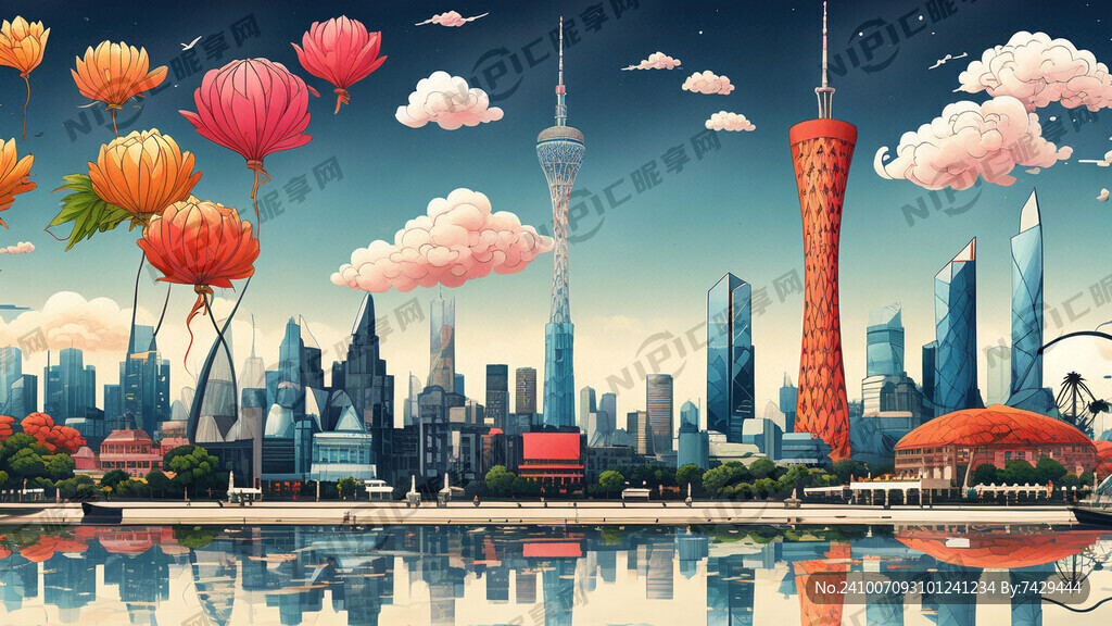  简洁风 有色彩 五羊雕塑