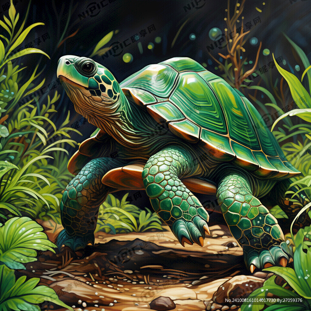 绿色乌龟 具有活力的异国绿色