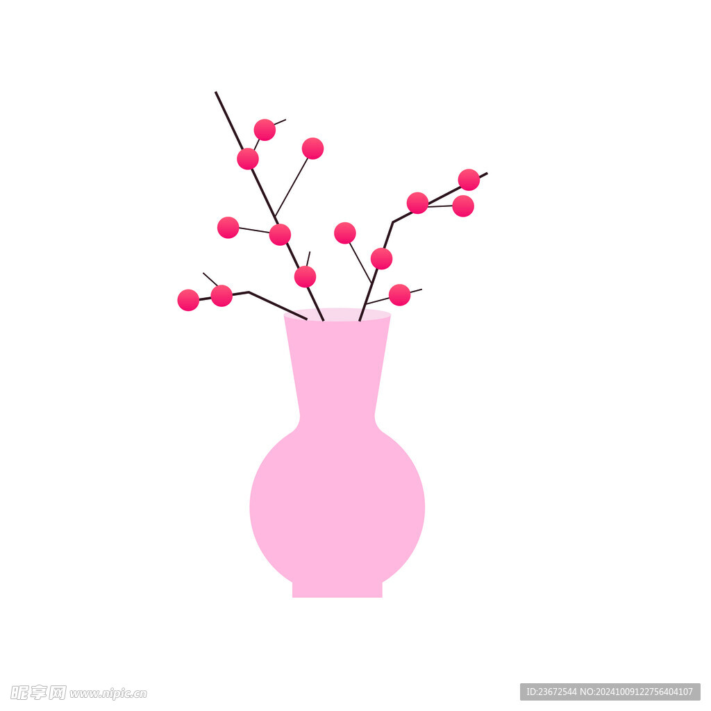 插画 花瓶