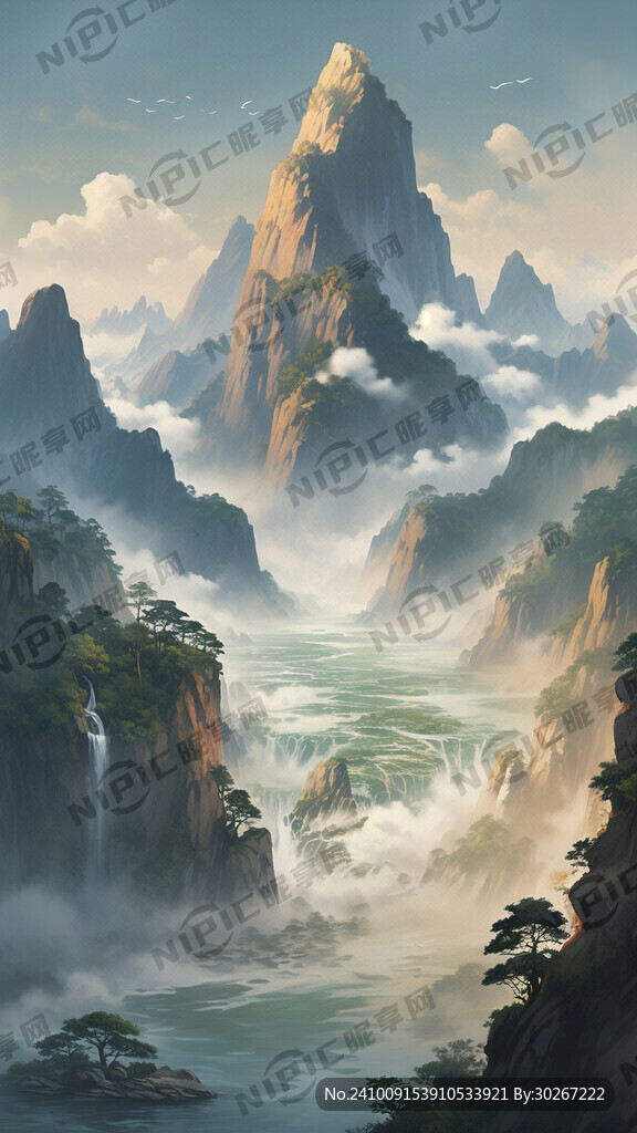 背靠金山 江山如画  