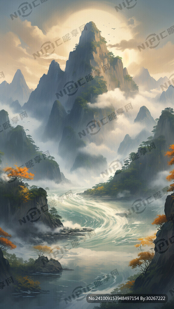 背靠金山 江山如画  
