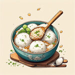 二米饭，手绘，宫崎骏，清新