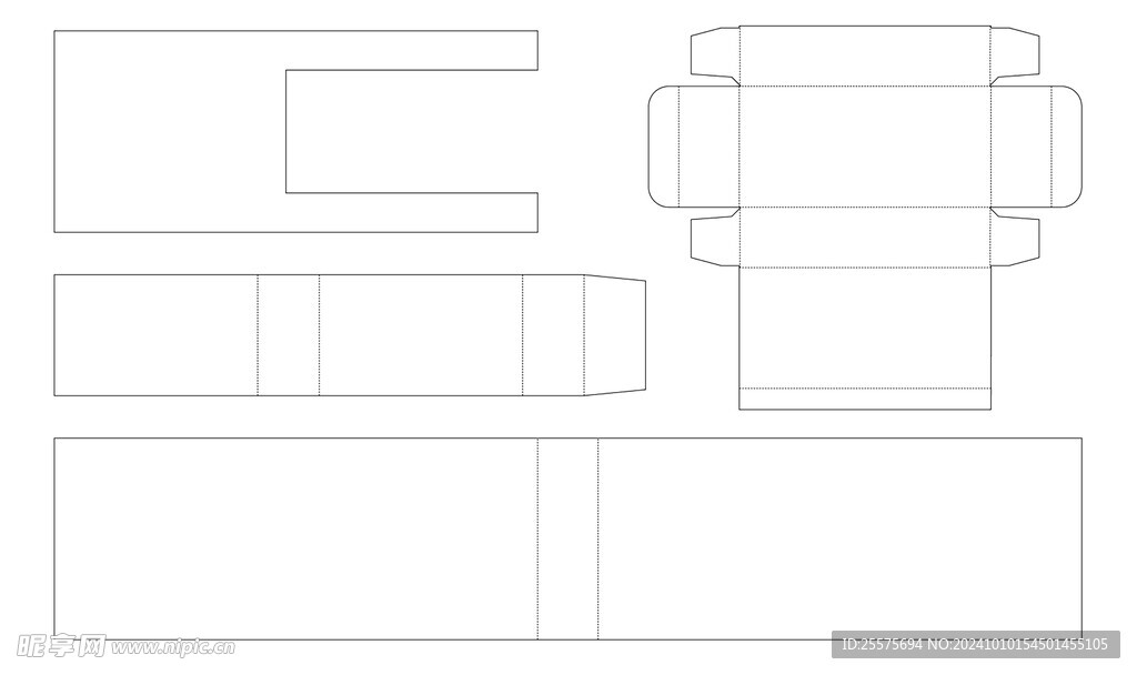 包装盒展开设计图