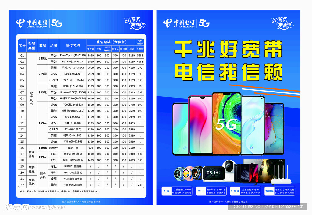 电信套餐单页