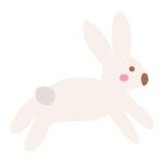 可爱小兔子插画扁平设计纯色背景