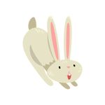 可爱小兔子插画扁平设计纯色背景