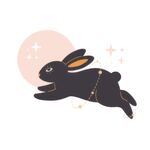 可爱小兔子插画扁平设计纯色背景