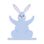 可爱小兔子插画扁平设计纯色背景