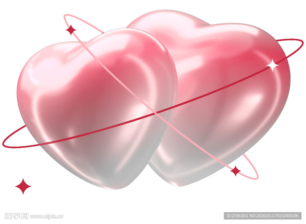 3d粉色爱心
