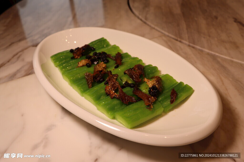 粤式菜品豆豉鲮鱼蒸凉瓜