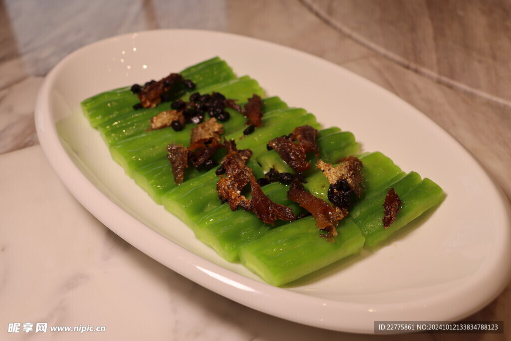 粤式菜品豆豉鲮鱼蒸凉瓜