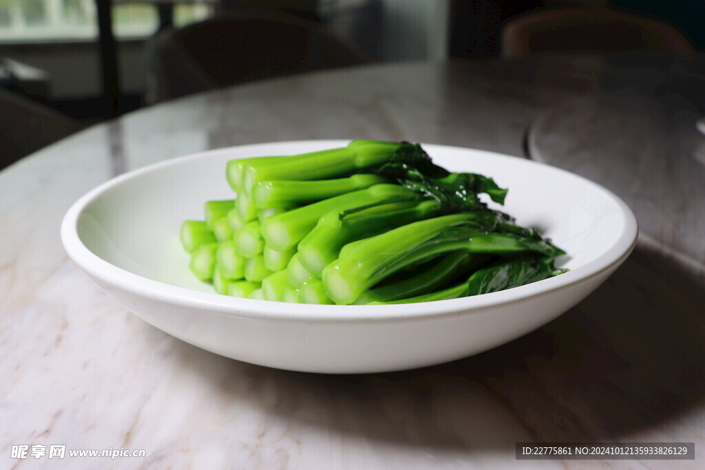 粤式菜品清水灼时蔬菜心