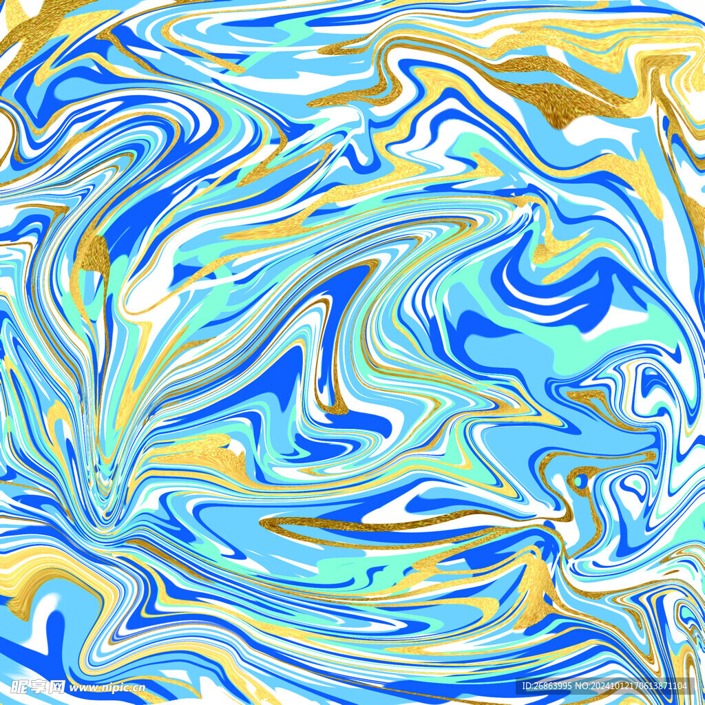 蓝色液体鎏金