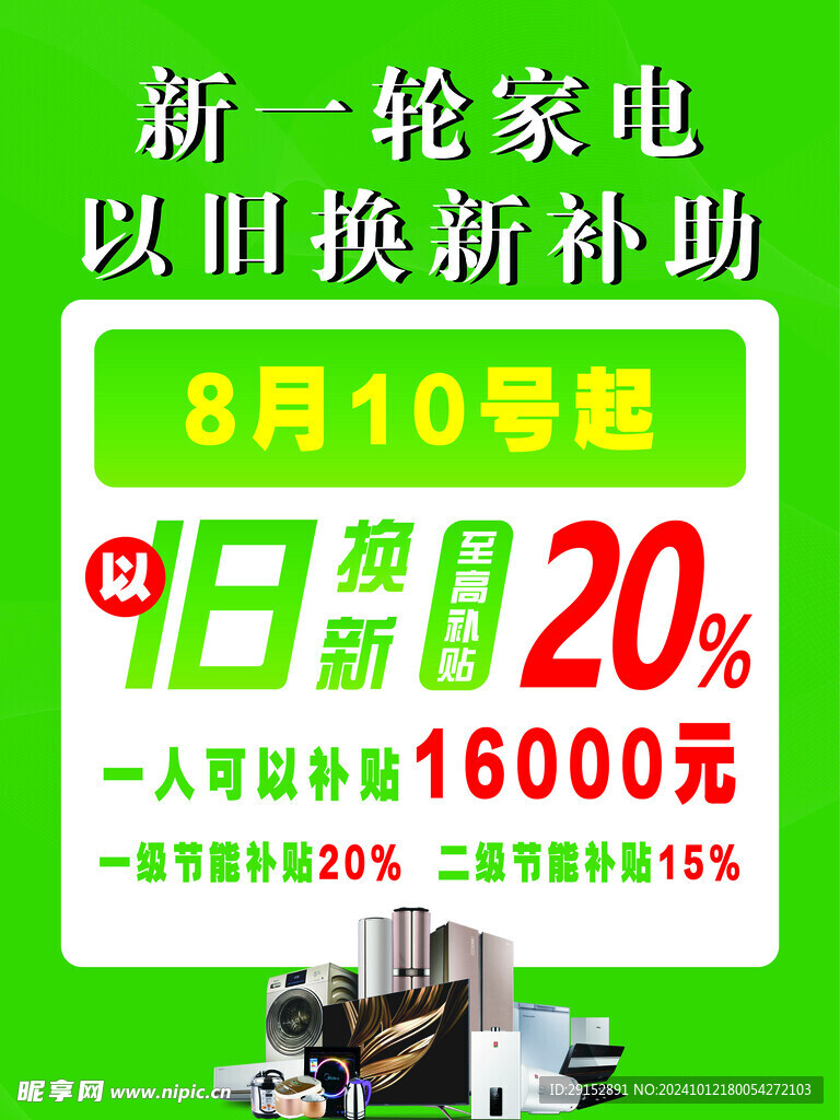 新一轮家电以旧换新补助