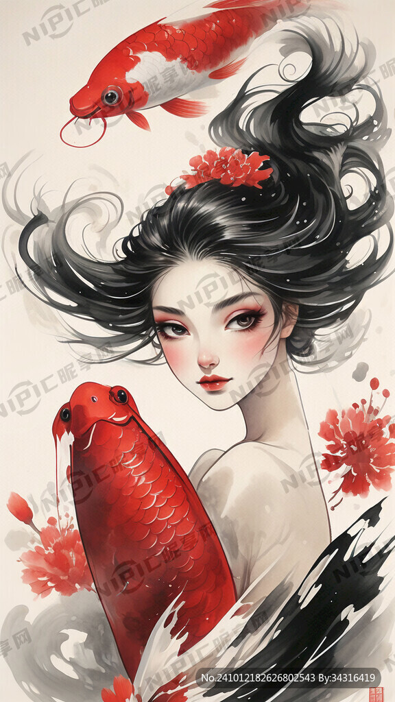 美女   锦鲤