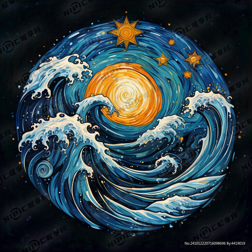 班徽 海浪 星空