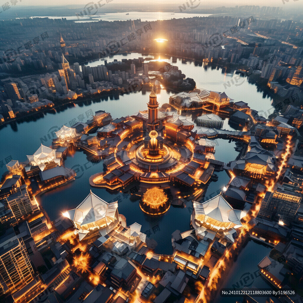 金鸡湖鸟瞰图