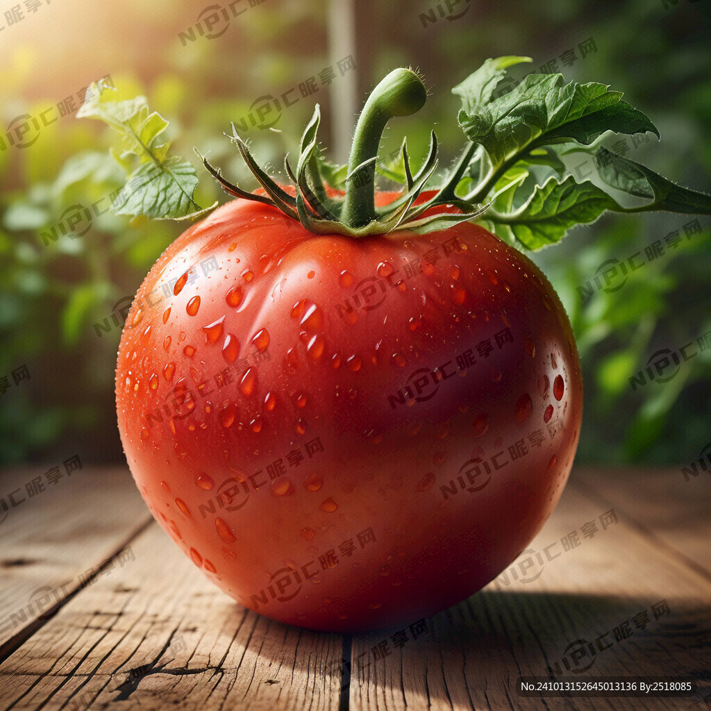 上半部绿色下半部红色的西红柿