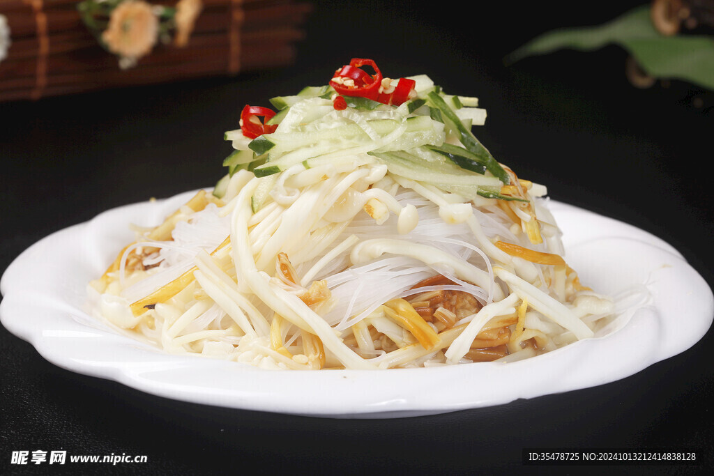 粉丝拌金针菇