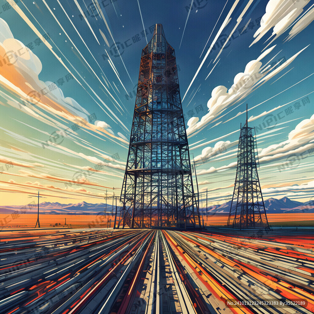 矢量线条 肥料 高塔 纯色