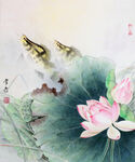 黄鱼 水墨