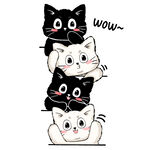 卡通叠叠小猫仔图案