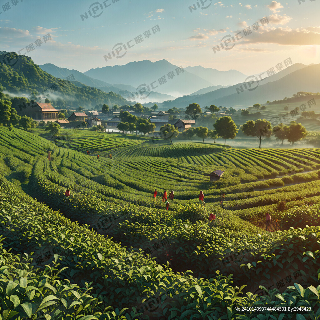 茶园风光 有茶山 不要房屋